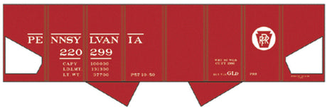 Railroad Decal Set -- Pennsylvania Railroad GLd USRA 2-Bay Open Hopper (Tuscan Car w/Circle Keystone