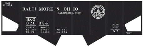 Railroad Decal Set 6-Pack -- Baltimore & Ohio Class N17 USRA Hopper