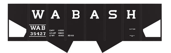 Railroad Decal Set pkg(6) -- Wabash USRA 2-Bay Hopper