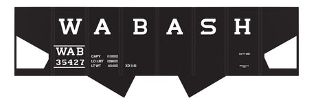 Railroad Decal Set -- Wabash USRA 2-Bay Hopper