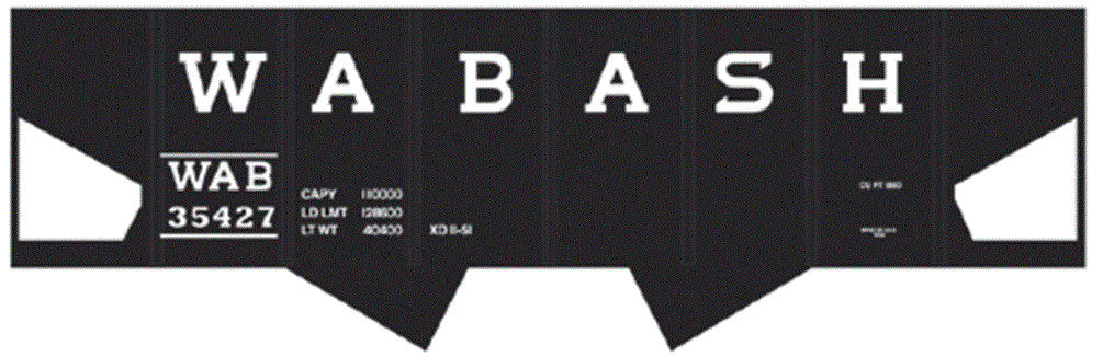Railroad Decal Set -- Wabash USRA 2-Bay Hopper