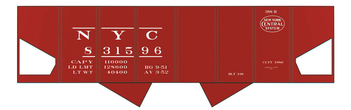 Railroad Decal Set -- New York Central USRA 2-Bay Hopper (System Logo)