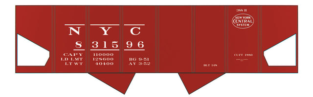 Railroad Decal Set -- New York Central USRA 2-Bay Hopper (System Logo)