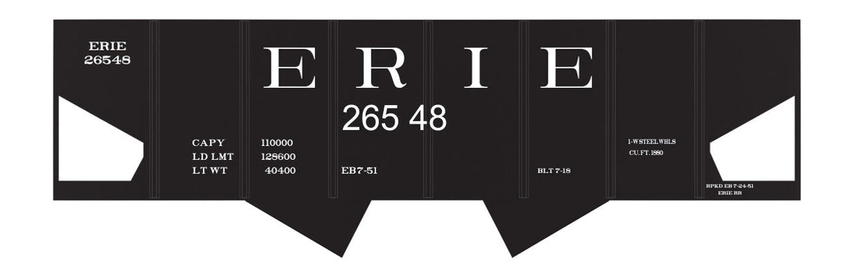 Railroad Decal Set -- Erie USRA 2-Bay Hopper