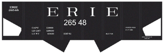 Railroad Decal Set -- Erie USRA 2-Bay Hopper
