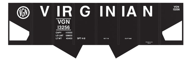 Railroad Decal Set -- Virginian USRA 2-Bay Hopper (Billboard Lettering)