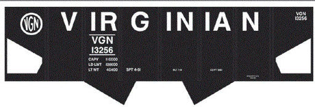 Railroad Decal Set -- Virginian USRA 2-Bay Hopper (Billboard Lettering)