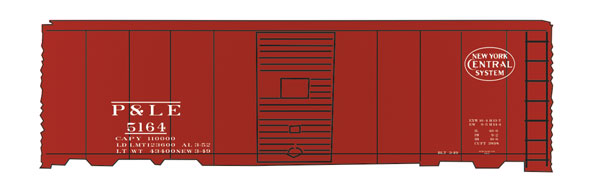 Railroad Decal Set 6-Pack -- Pittsburgh & Lake Erie Rebuilt USRA 40' Boxcar (NYC System Logo)