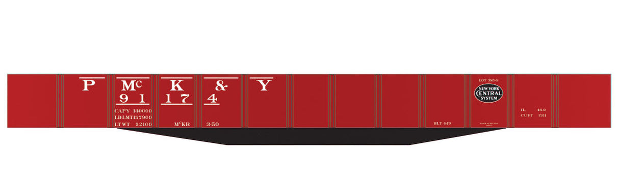 Railroad Decal Set 6-Pack -- Pittsburgh, Youghiogheny & McKees Rocks USRA 46' Gondola (NYC System Logo)