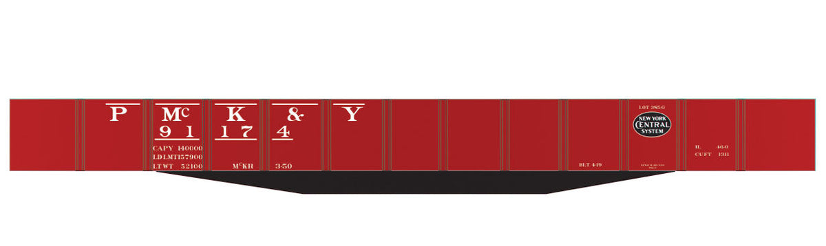 Railroad Decal Set -- Pittsburgh, McKees Rocks & Youghiogheny USRA 46' Gondola (black NYC System L