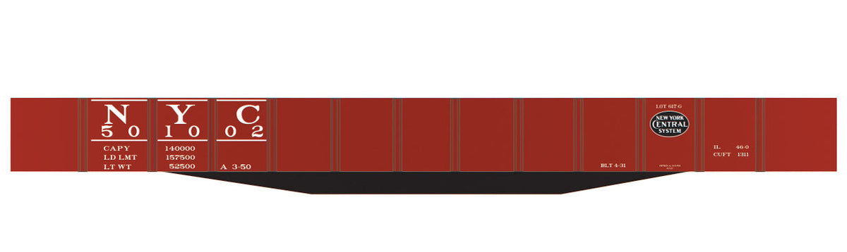 Railroad Decal Set -- New York Central USRA 46' Gondola (black NYC System Logo)