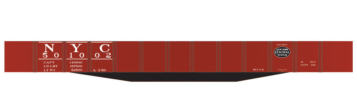 Railroad Decal Set -- New York Central USRA 46' Gondola (black NYC System Logo)