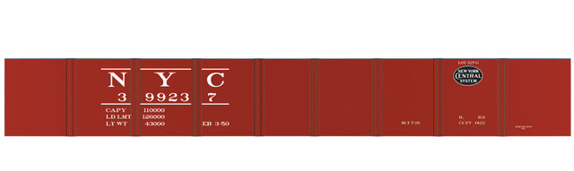 Railroad Decal Set -- New York Central 42' Drop-Bottom Gondola (black NYC System Logo)