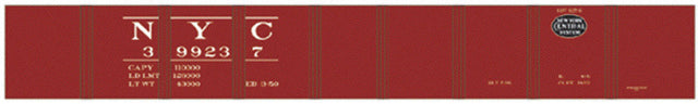 Railroad Decal Set -- New York Central 42' Drop-Bottom Gondola (black NYC System Logo)