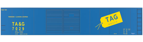 Railroad Decal Set -- Tennessee, Alabama & Georgia 50' Double-Door Boxcar
