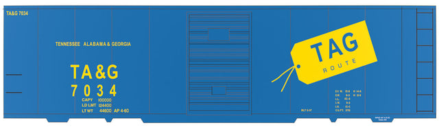 Railroad Decal Set -- Tennessee, Alabama & Georgia 40' Single-Door Boxcar
