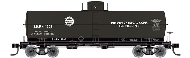Railroad Decal Set 6-Pack -- Heyden Chemical SHPX 8,000-Gallon Formaldehyde Tank Car
