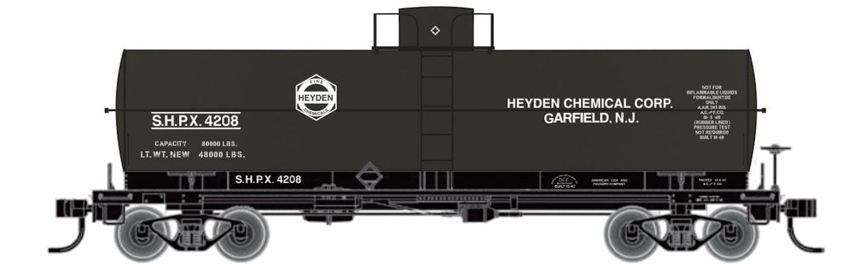 Railroad Decal Set -- Heyden Chemical SHPX 8,000-Gallon Formaldehyde Tank Car
