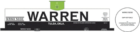 Railroad Decal Set -- Warren WRNX 8,000-Gallon Gasoline Tank Car