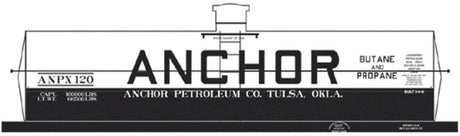 Railroad Decal Set -- Anchor ANPX 10,000-Gallon LPG Tank Car