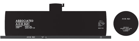 Railroad Decal Set -- Associated AOX 8,000-Gallon LPG Tank Car