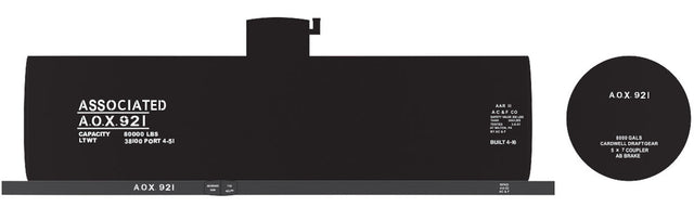 Railroad Decal Set -- Associated AOX 8,000-Gallon LPG Tank Car