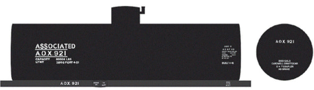 Railroad Decal Set -- Associated AOX 8,000-Gallon LPG Tank Car