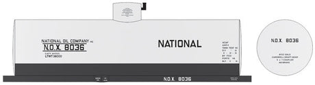 Railroad Decal Set 6-Pack -- National Oil Co. NOX 8,000-Gallon Tank Car