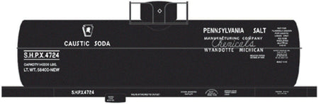 Railroad Decal Set -- Pennsylvania Salt SHPX 8,000-Gallon Caustic Soda Tank Car