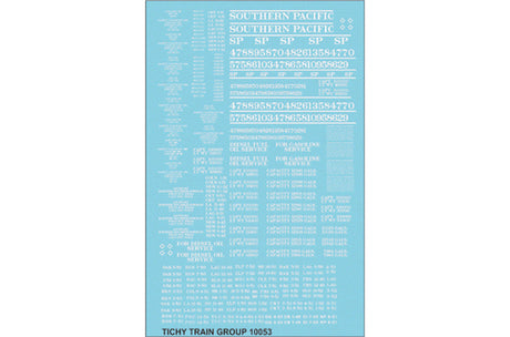 Railroad Decal Set -- Southern Pacific MOW Tank Cars (white lettering)
