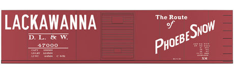 Railroad Decal Set 6-Pack -- Delaware, Lackawanna & Western 40' Boxcar (Billboard Lettering & Phoebe Snow