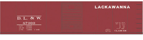 Railroad Decal Set -- Delaware, Lackawanna & Western 40' Steel Boxcar (1950s No Slogan)