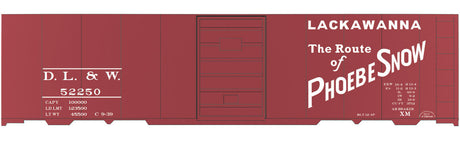 Railroad Decal Set -- Delaware, Lackawanna & Western 40' Steel Single-Door Boxcar (1939 Phoebe Sno