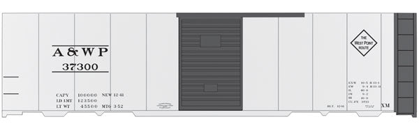 Railroad Decal Set 6-Pack -- Atlanta & West Point 40' Steel Single-Door Boxcar (silver Car)