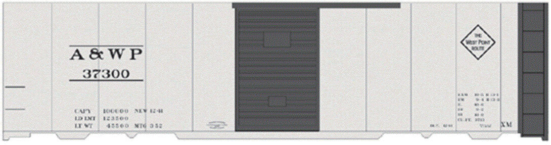 Railroad Decal Set -- Atlanta & West Point 40' Steel Single-Door Boxcar (silver Car)