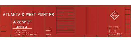 Railroad Decal Set -- Atlanta & West Point 40' Steel Single-Door Boxcar