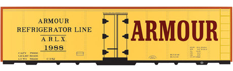 Railroad Decal Set 6-Pack -- Armour 40' Steel Ice Reefer