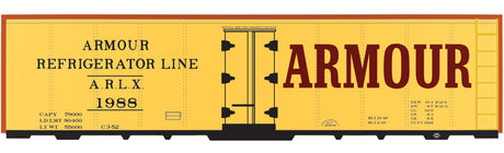 Railroad Decal Set -- Armour 40' Steel Ice Reefer