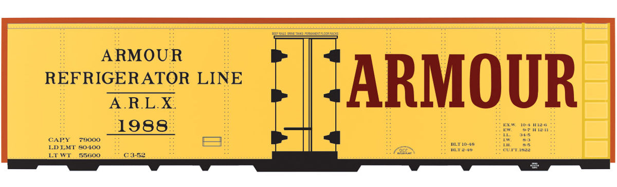 Railroad Decal Set -- Armour 40' Steel Ice Reefer
