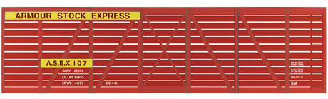 Railroad Decal Set 6-Pack -- Armour 40' Wood Stock Car