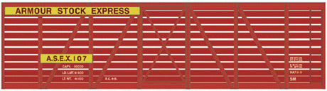 Railroad Decal Set -- Armour 40' Wood Stock Car