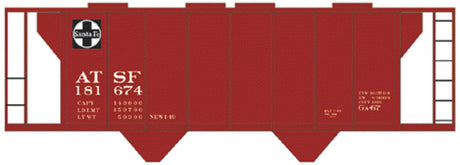 Railroad Decal Set -- Santa Fe Class GA-67 2-Bay Covered Hopper