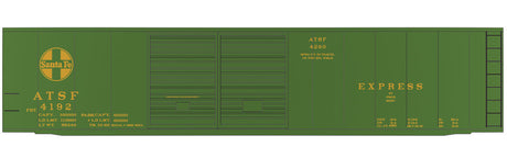 Railroad Decal Set -- Santa Fe 50' Express Boxcar (green car)