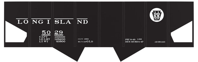 Railroad Decal Set 6-Pack -- Long Island Rail Road USRA 2-Bay Open Hopper (black Car w/Circle Logo)