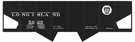 Railroad Decal Set -- Long Island Rail Road USRA 2-Bay Open Hopper (black Car w/Circle Logo)