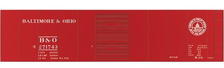 Railroad Decal Set 6-Pack -- Baltimore & Ohio Class M26c 40' Boxcar (13 States Logo)