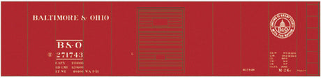 Railroad Decal Set -- Baltimore & Ohio Class M26c 40' Boxcar (13 States Logo)