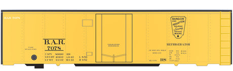 Railroad Decal Set -- Bangor & Aroostook 40' Steel Ice Reefer (yellow car)