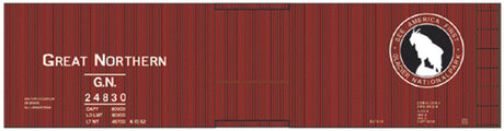Railroad Decal Set -- Great Northern 40' Double-Sheathed Wood Boxcar (Glacier Park Logo)