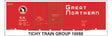 Railroad Decal Set -- Great Northern 40' Double-Door Boxcar (red, Empire Letter, Square Frame Stri